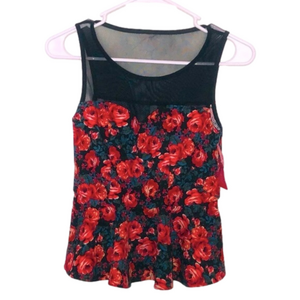 XHILARATION Floral Print Flare Blouse